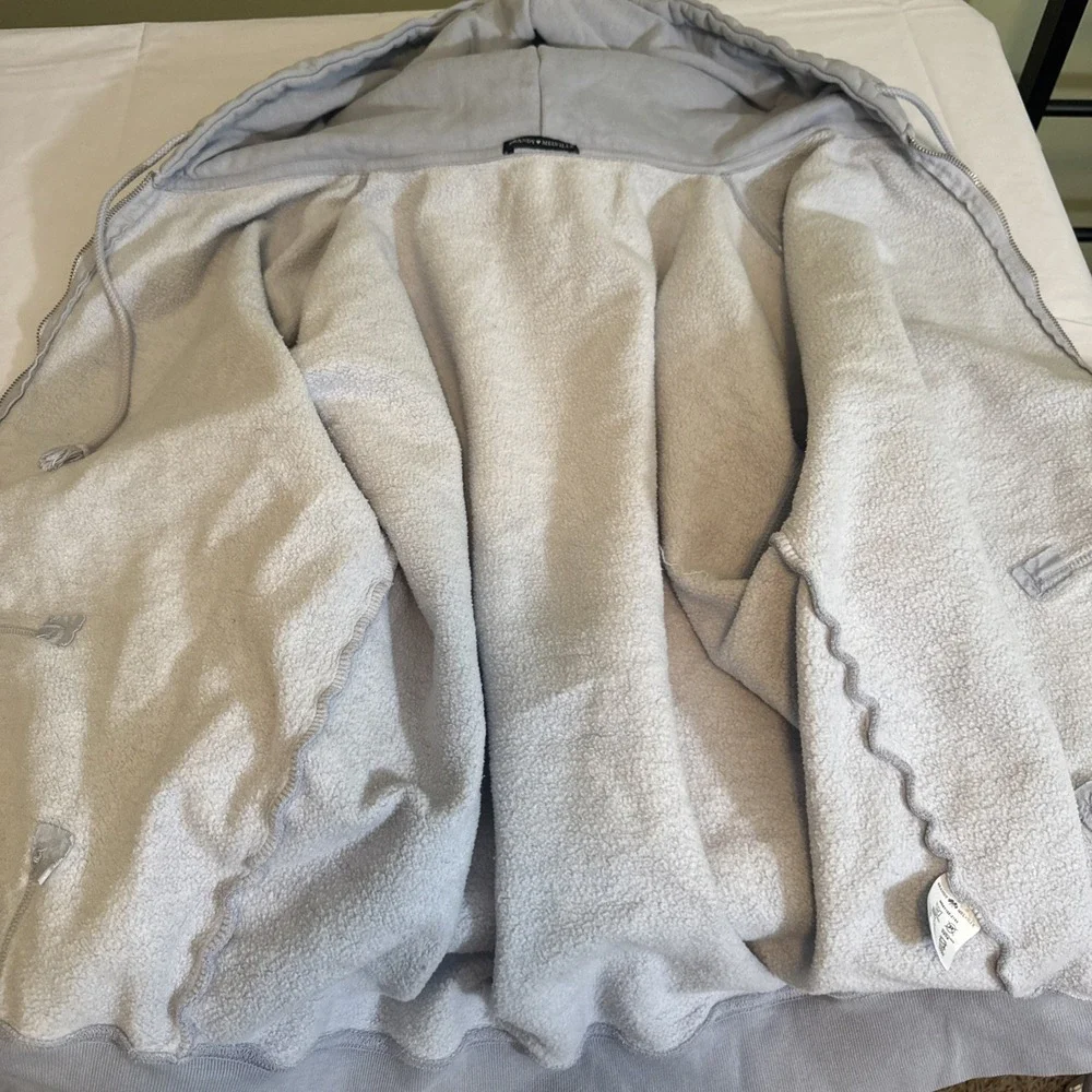 BRANDY MELVILLE John Galt Christy Hoodie Oversized Full-Zip Jacket Blue One Size